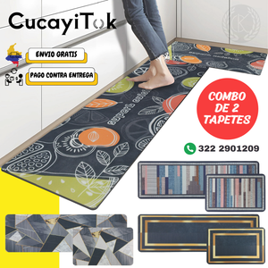 Combo X2 Tapete De (Cocina-Baño) Estampado